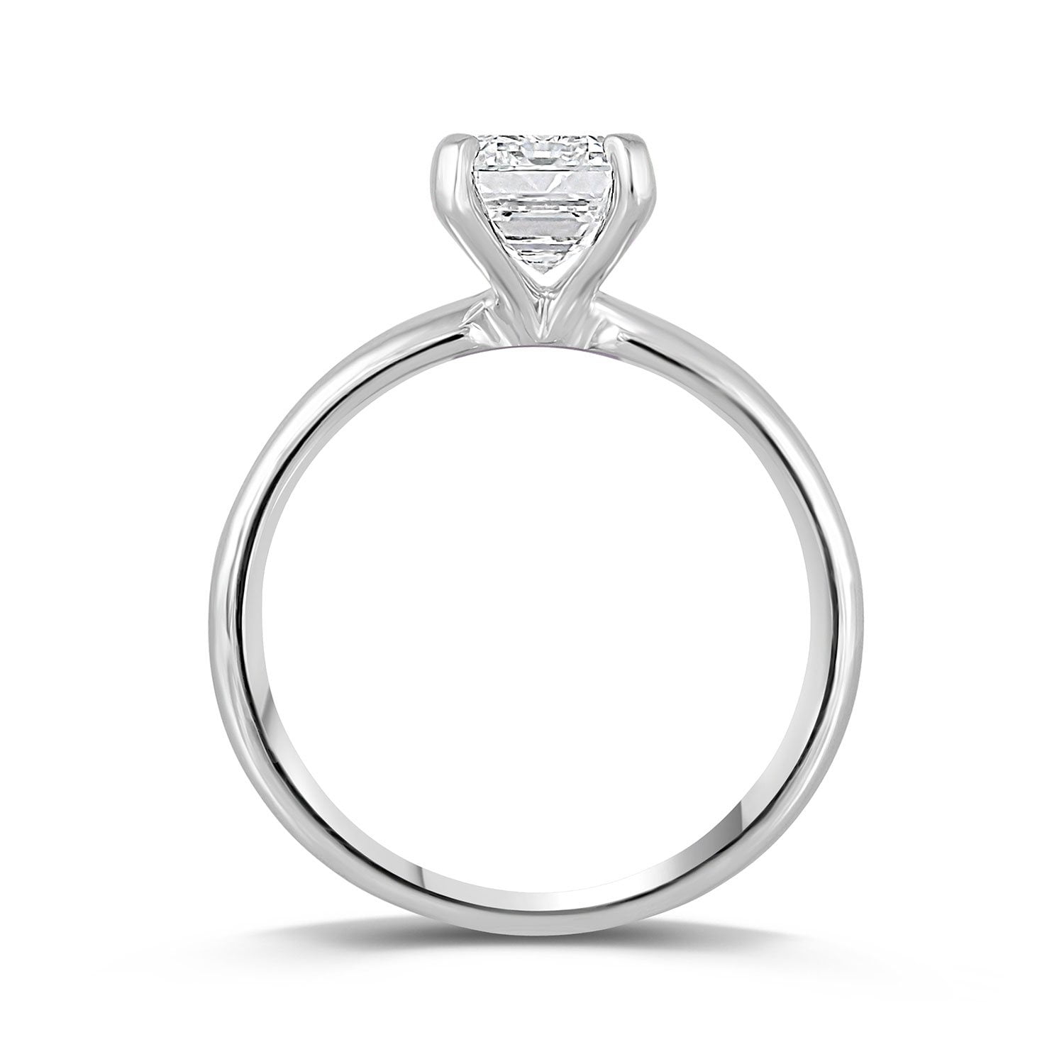 Lab Created Emerald Cut Solitaire Diamond Ring in 18K Gold - Image 4